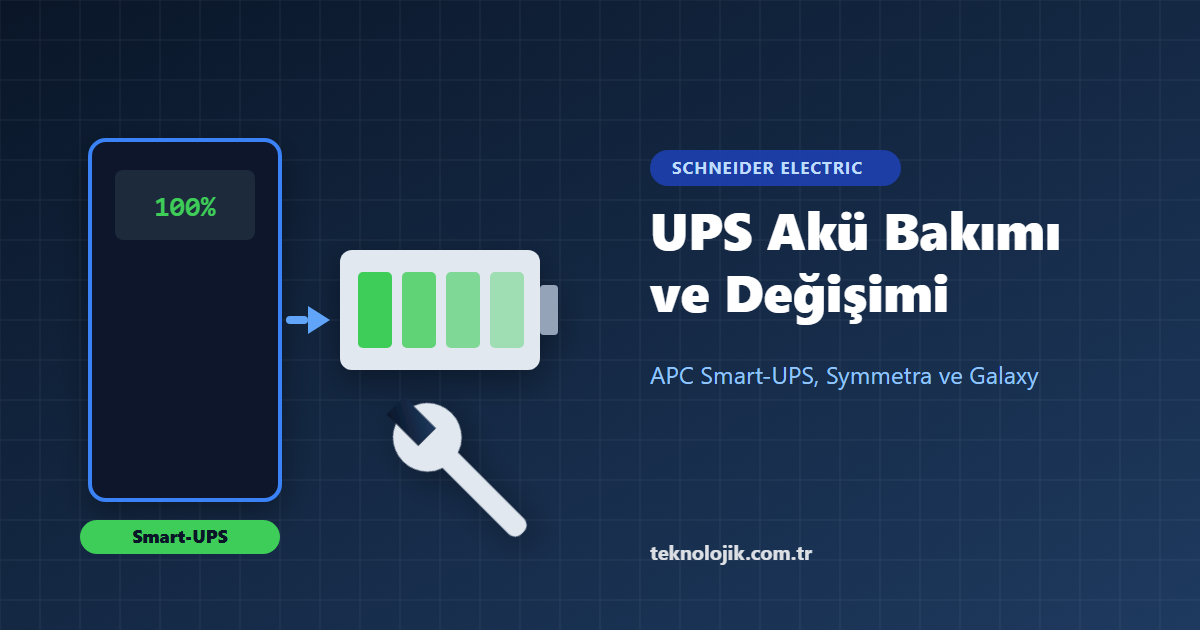 UPS Akü Bakımı ve Değişimi: APC Smart-UPS Rehberi